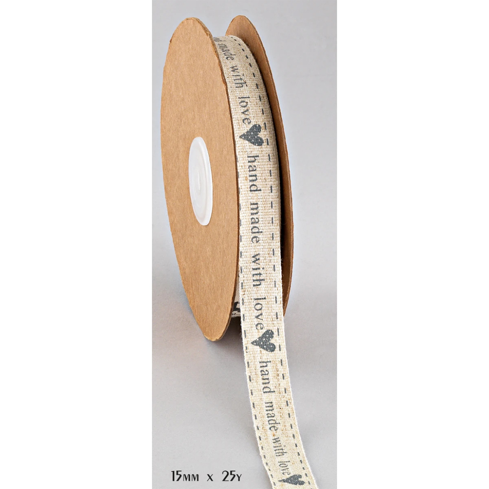RIBBON HAND MADE WITH LOVE 15MMX23MT