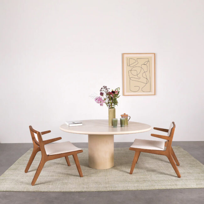 REEF TABLE 140X114X75CM  ROUND EDGE MICROSKIN - Image 6