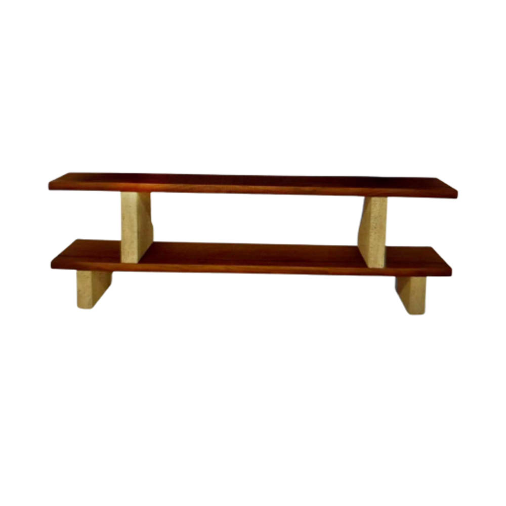 MERPINS TV STAND 180X35X50CM TRAVERTINE WHITE OIL WALNUT