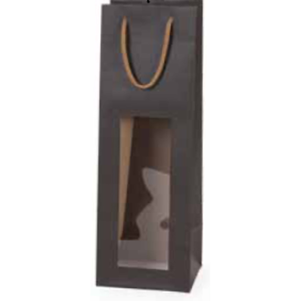 CHAMPAGNE WINDOW BAG BLACK 13X13X39CM