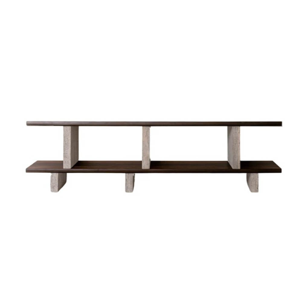 MERPINS TV STAND 180X35X50CM TRAVERTINE GREY SMOKE LAYER