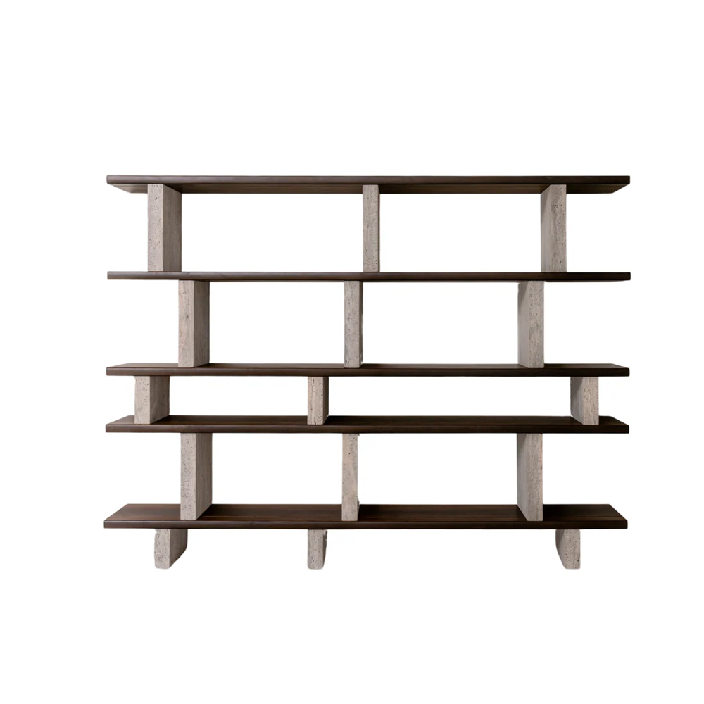 MERPINS TV STAND 180X35X50CM TRAVERTINE GREY SMOKE LAYER