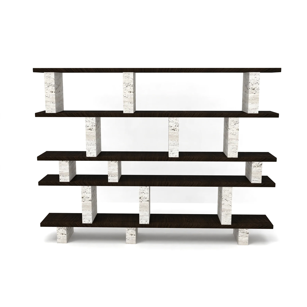 MERPINS TV STAND 180X35X50CM TRAVERTINE WHITE SMOKE LAYER
