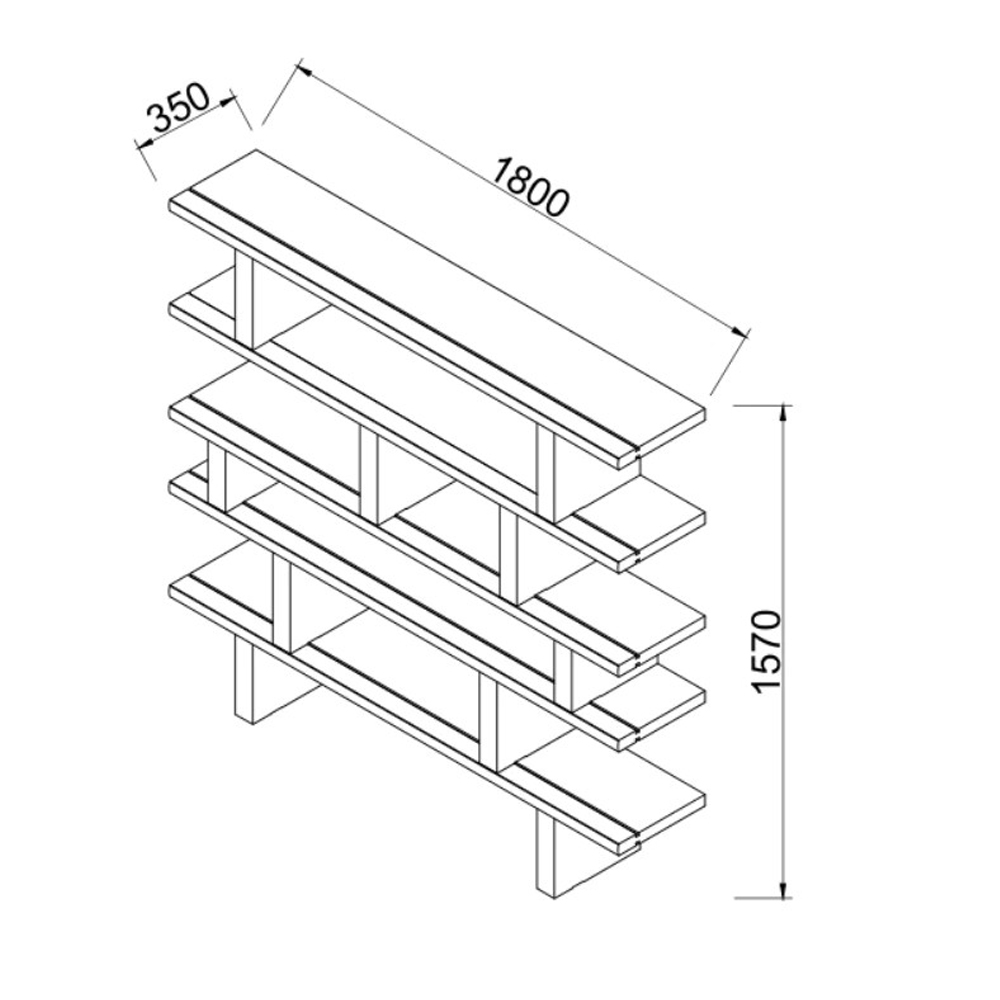 MERPINS RACK 180X35X157CM WHITE TRAVERTINE OIL WALNUT WOOD - Image 2