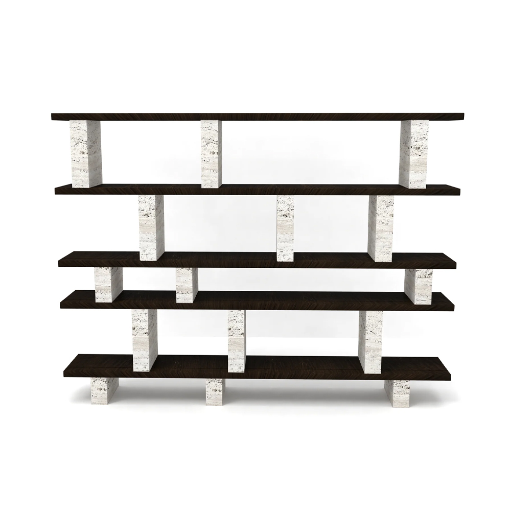 MERPINS TV STAND 240X35X50CM TRAVERTINE WHITE SMOKE LAYER