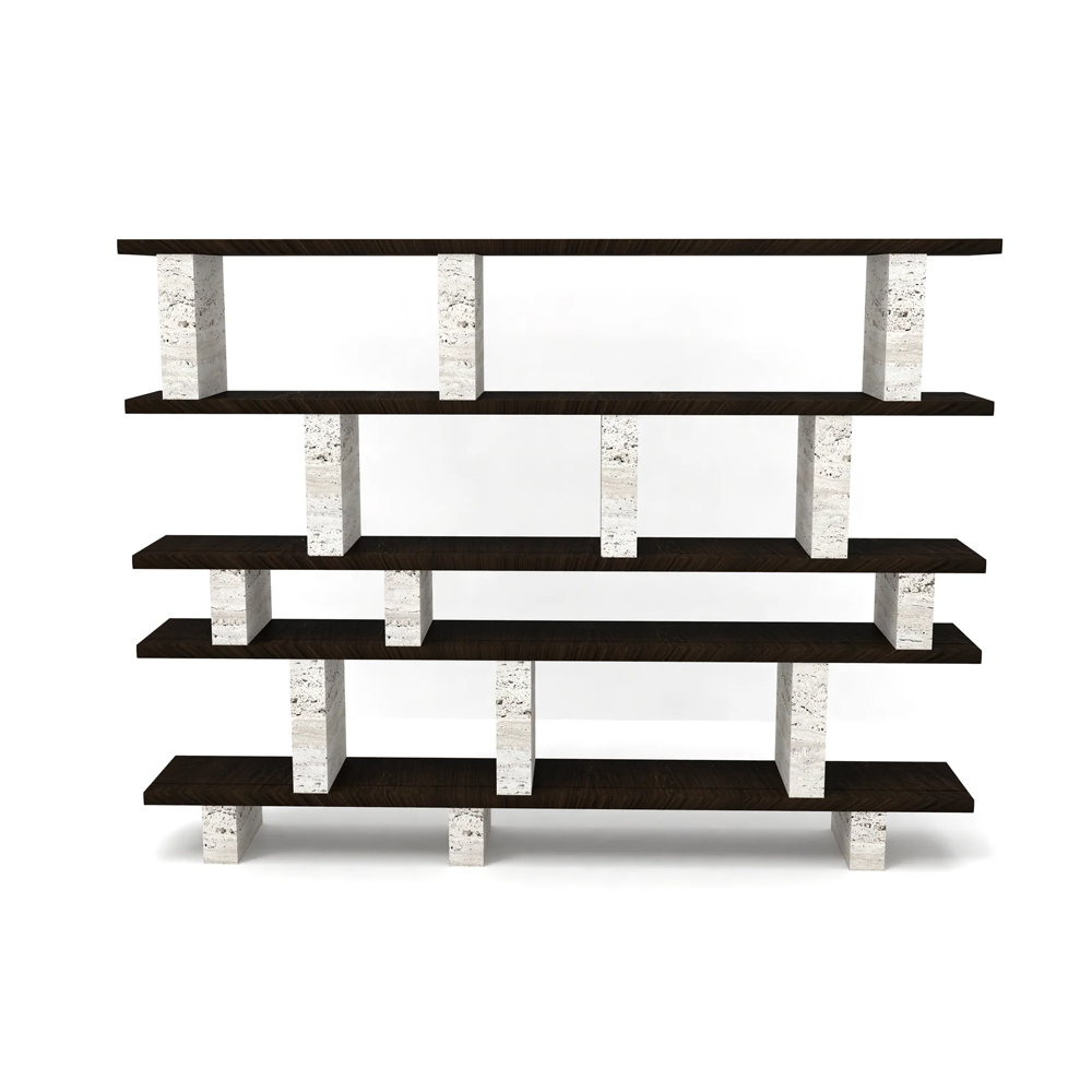 MERPINS TV STAND 240X35X50CM TRAVERTINE WHITE SMOKE LAYER