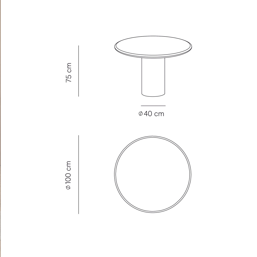 NANA DINING TABLE 100X75CM ROUND STONESKIN - Image 2