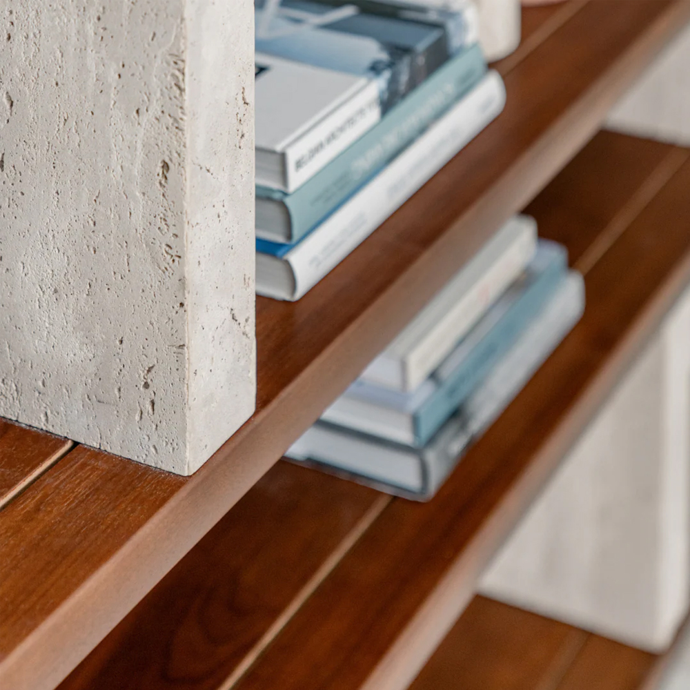 MERPINS RACK 180X35X157CM WHITE TRAVERTINE OIL WALNUT WOOD - Image 4