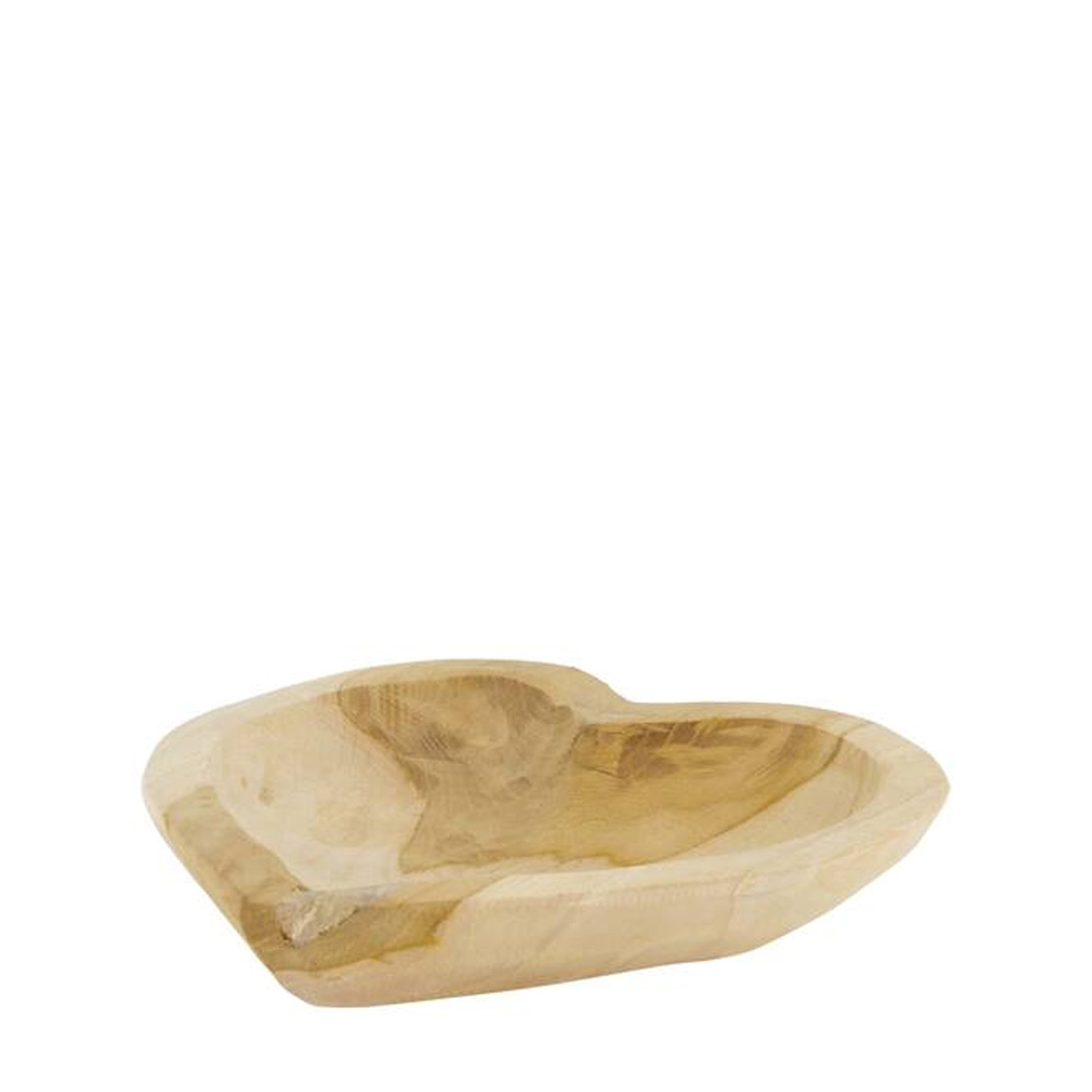 BOWL HEART TEAK WOOD 25X25X4.5CM