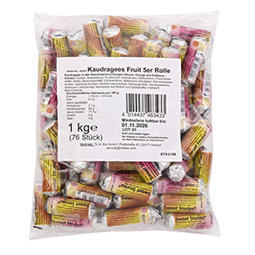 CHEWY CANDY FRUIT 5PCS/ROLL 1KG 76PCS - Image 3