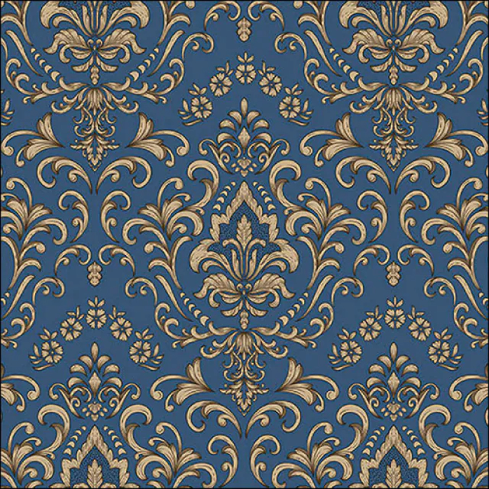 NAPKIN BAROQUE ORNAMENT BLUE FSC 3PLY 33X33CM 20PCS