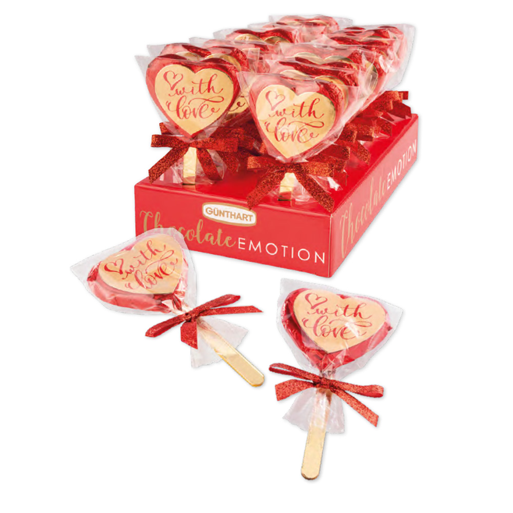PRALINE HEART LOVE ON STICK