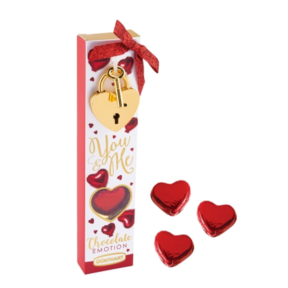 PRALINE GIFT WITH HEART LOCK AND KEY PRALINES