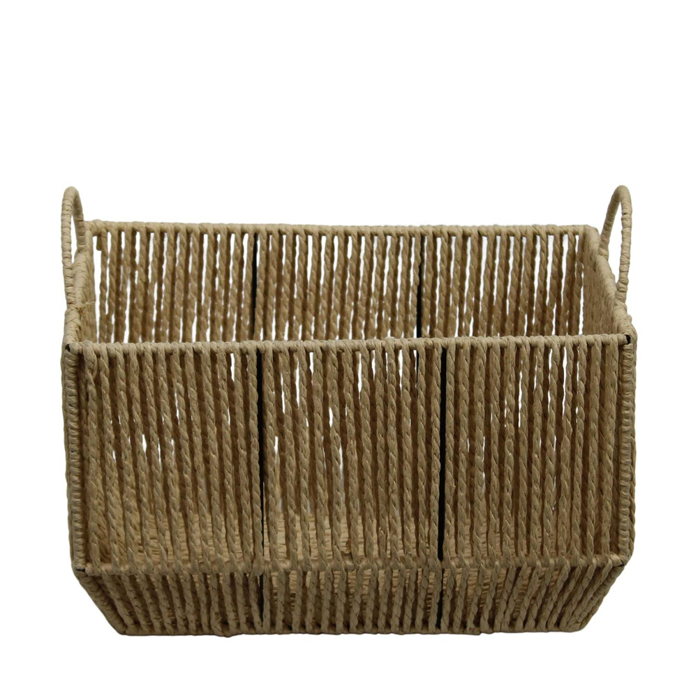 BASKET RECTUNGLULAR PAPER ROPE WITH HANDLE - Image 3