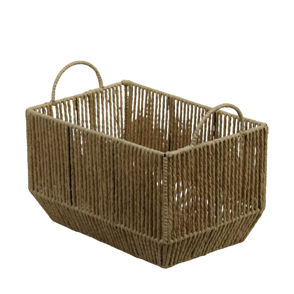 BASKET RECTUNGLULAR PAPER ROPE WITH HANDLE - Image 2