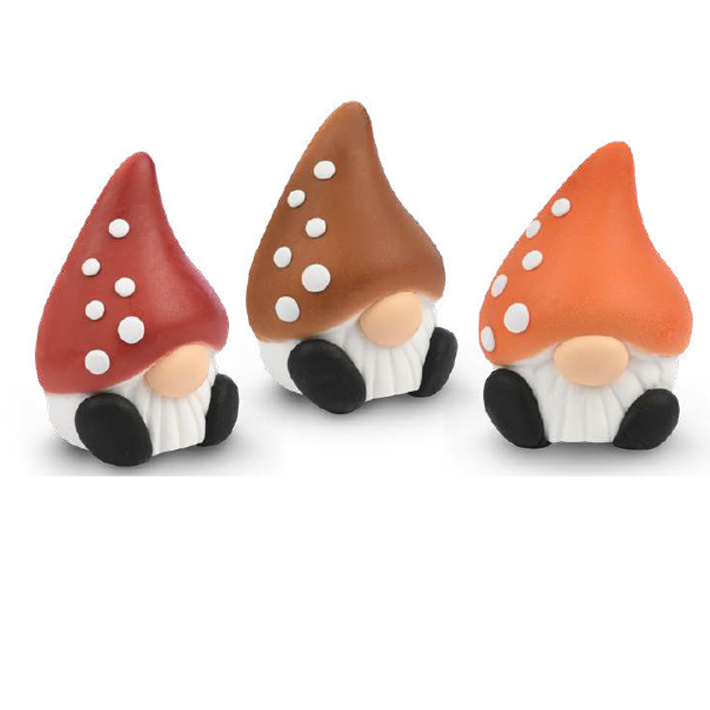 MUSHROOM ELVES SUGAR DECORATION ASSORTED 3 MODELS 1PC