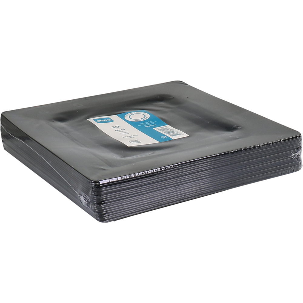 DEPA PLATE SQUARE REUSABLE BLACK 20PCS - Image 2