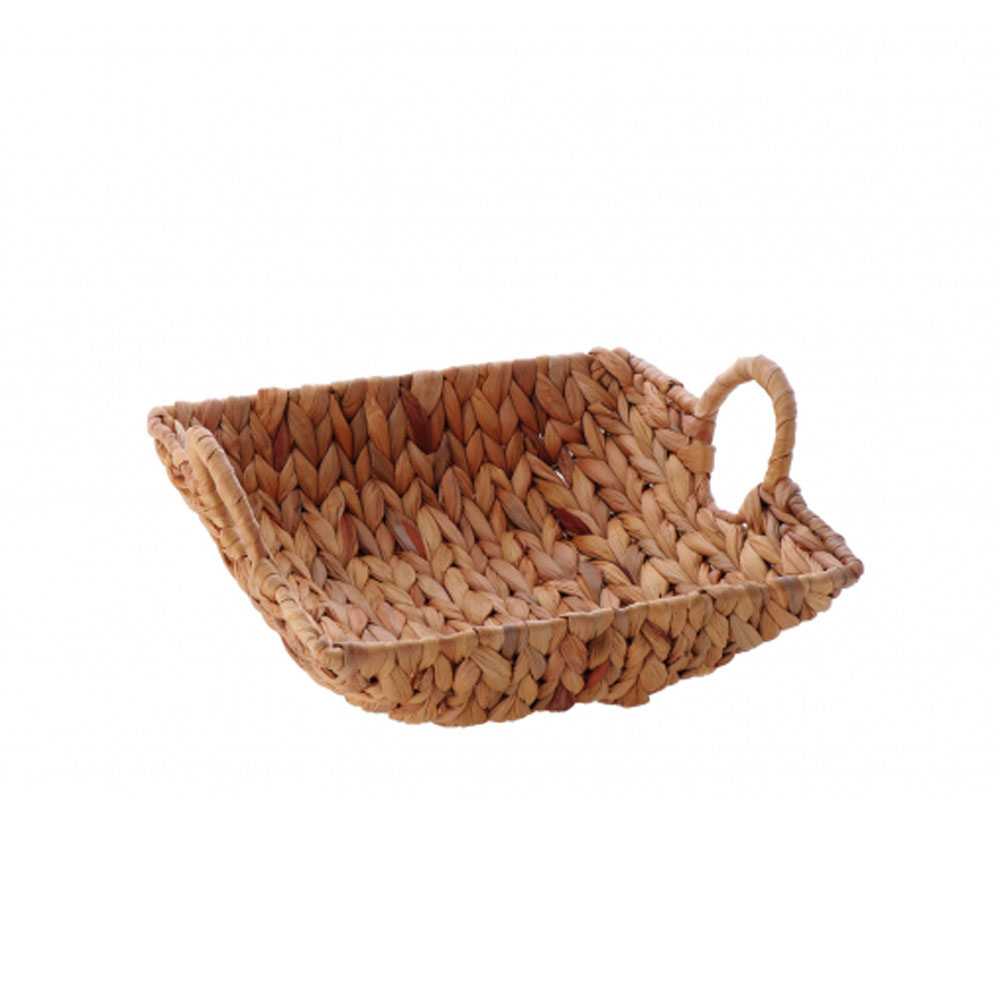 SQUARE WATER HYACINTH BASKET ELKINS 29X29X14CM
