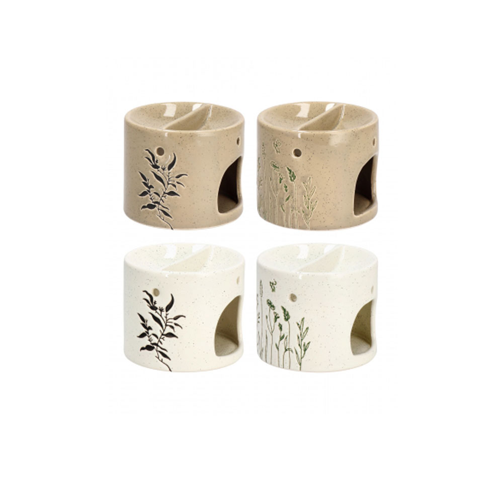 CERAMIC OIL BURNER ASSORTED 2 COLOURS 2 MODELS 11X9CM