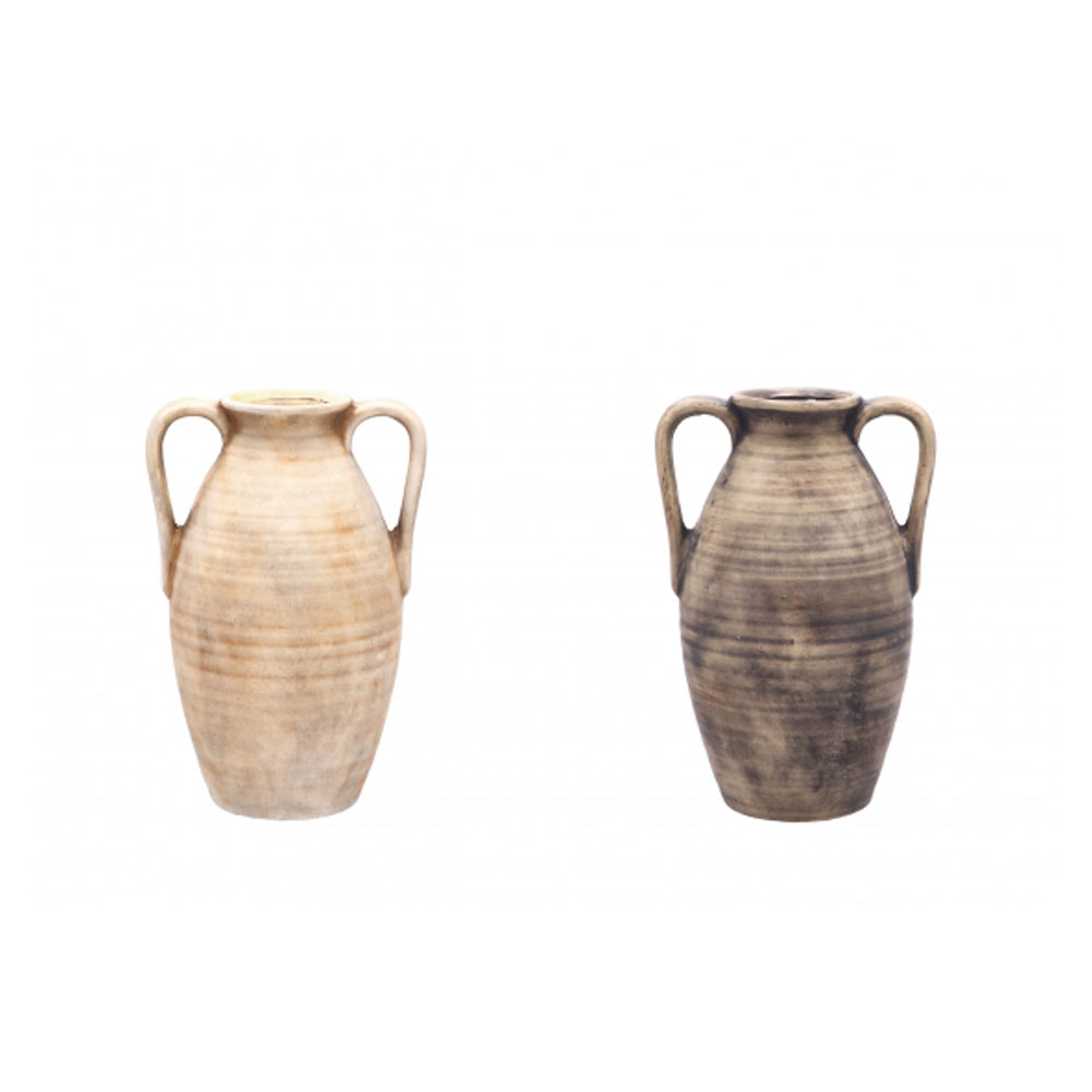 CERAMIC AMPHORA ASSORTED 2 COLOURS 22X17X30.5CM