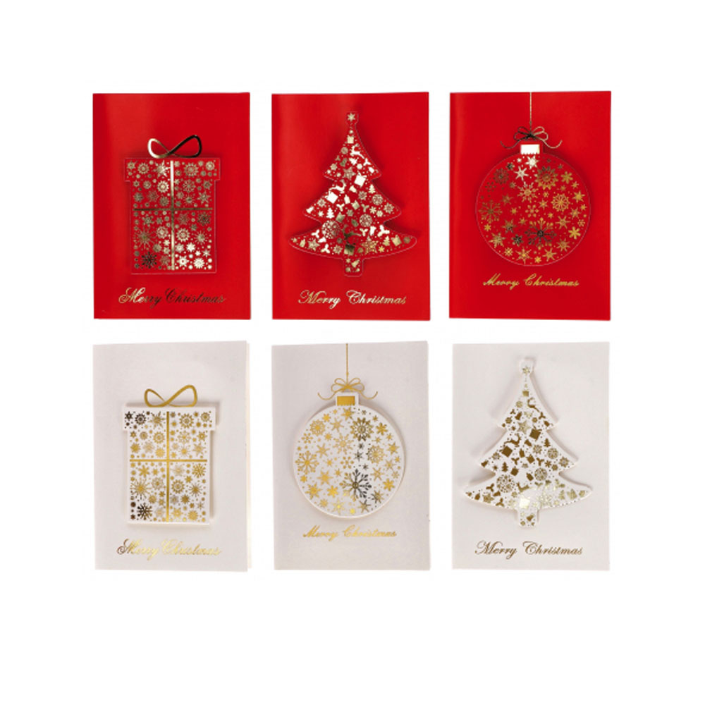 CHRISTMAS GREETING CARD WITH DISPLAY ASSORTED 6 MODELS 12X17CM