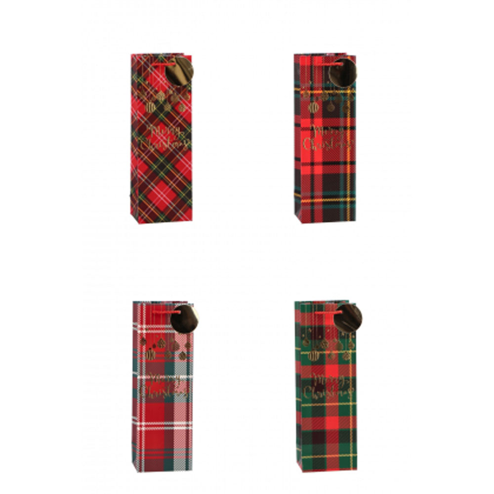 PRINTED PAPER BOTTLE HOLDER ASSORTED 4 MODELS 12X9X36CM