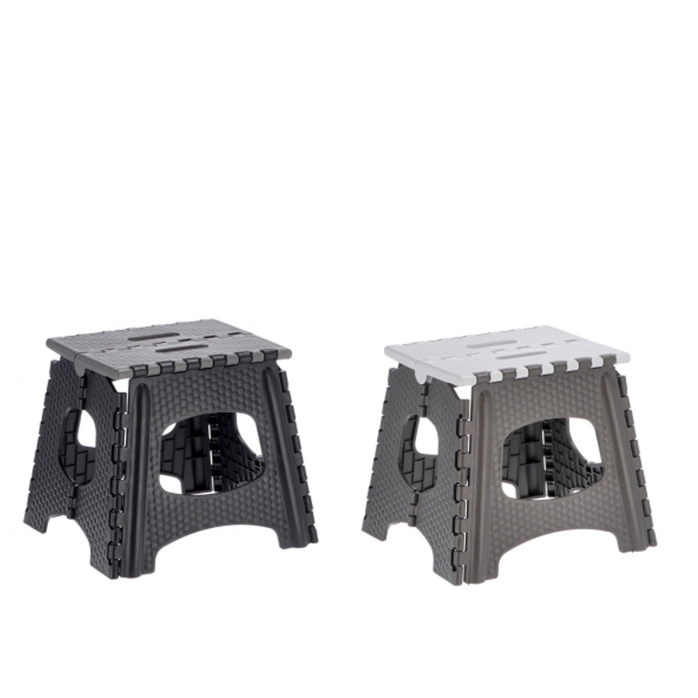 FOLDING PLASTIC STOOL ASSORTED 2 COLOURS 32X30X28CM