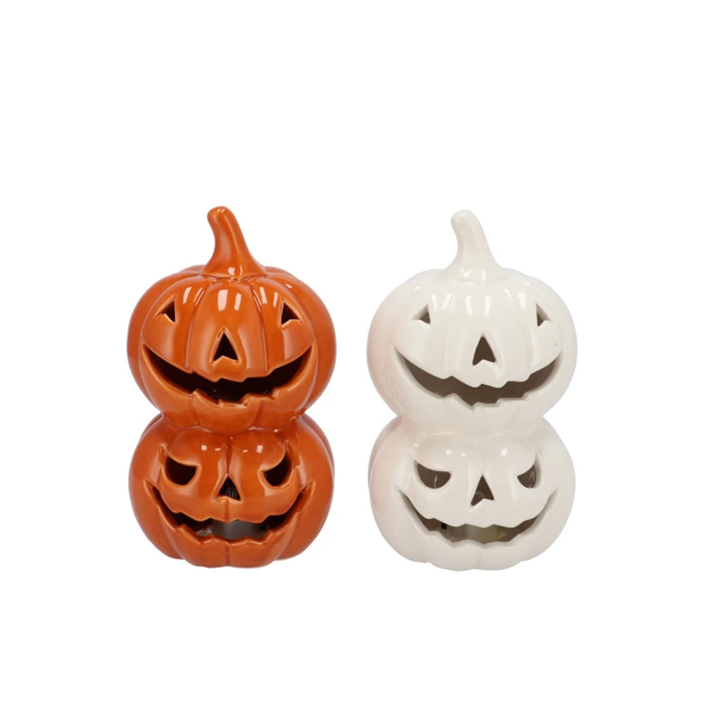 JOLIE SCOTTISH ORANGE PUMPKIN LED LIGHT 9X9X15CM