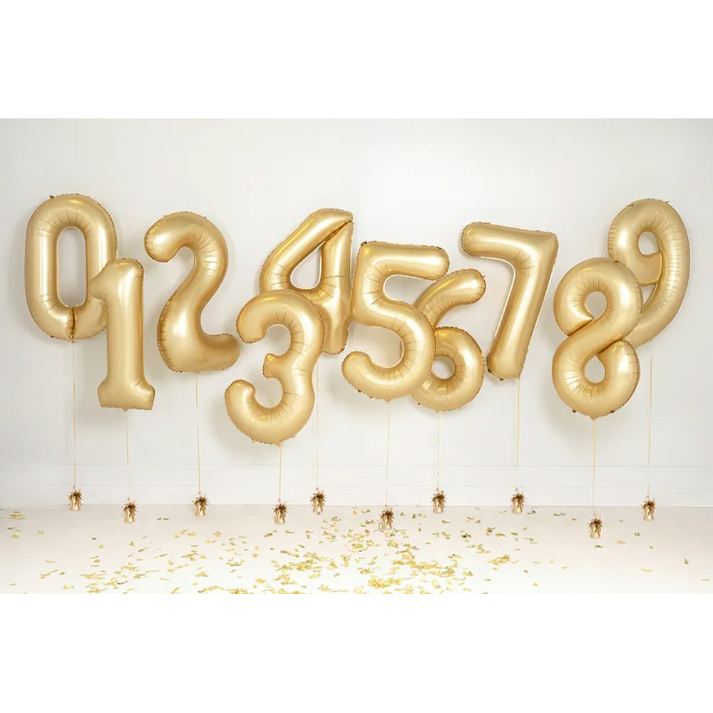 FOIL BALLOON NUMBER SATIN GOLD 86CM - Image 2