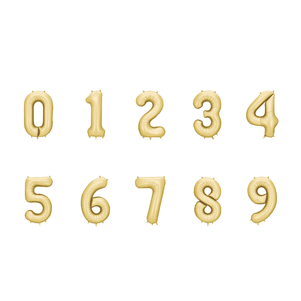 FOIL BALLOON NUMBER SATIN GOLD 86CM