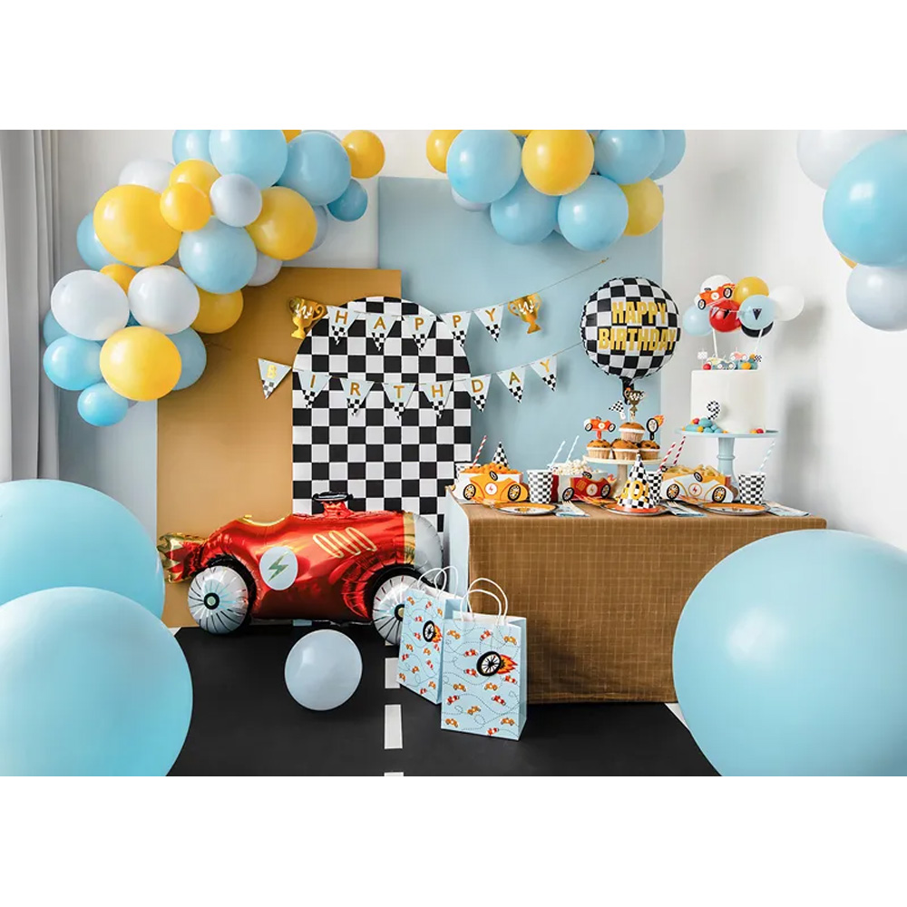 FOIL BALLOON CHECKERED FLAG HAPPY BIRTHDAY 45CM - Image 4