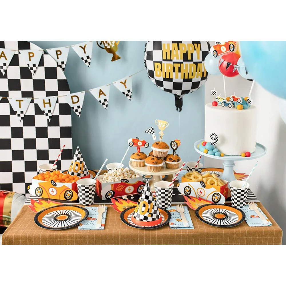 FOIL BALLOON CHECKERED FLAG HAPPY BIRTHDAY 45CM - Image 5