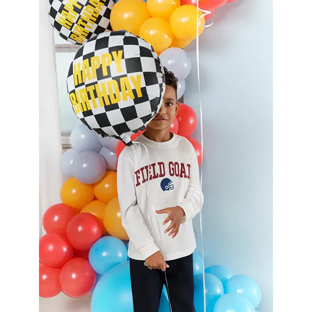 FOIL BALLOON CHECKERED FLAG HAPPY BIRTHDAY 45CM - Image 6