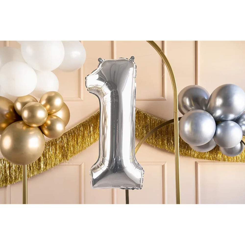 FOIL BALLOON NUMBER METALLIC SILVER 72CM - Image 2