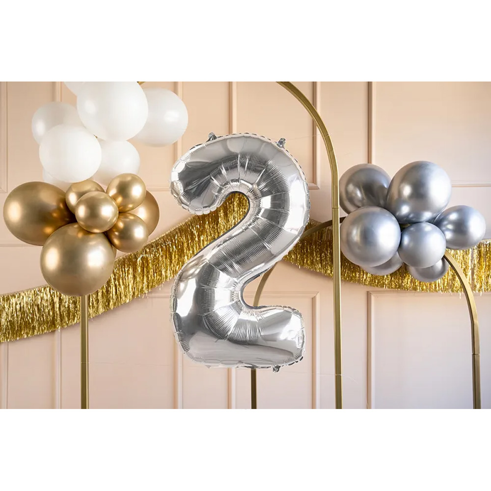 FOIL BALLOON NUMBER METALLIC SILVER 72CM - Image 4