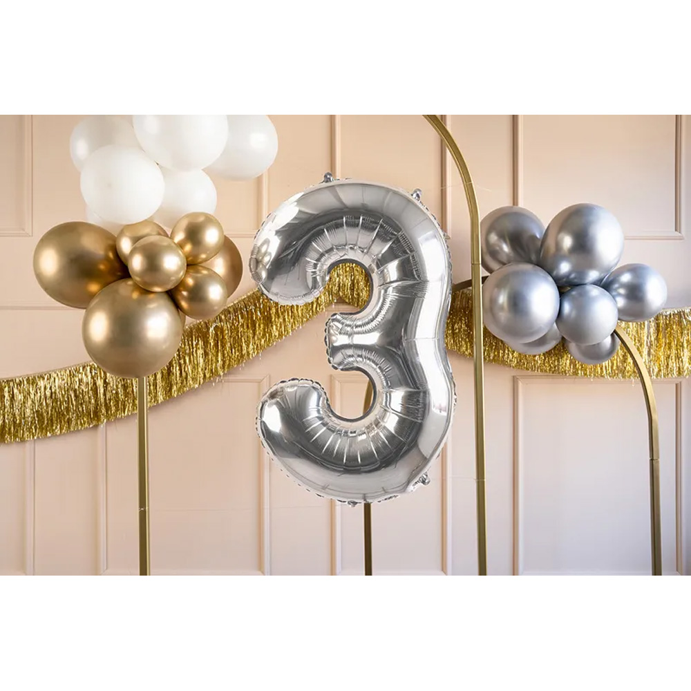 FOIL BALLOON NUMBER METALLIC SILVER 72CM - Image 6