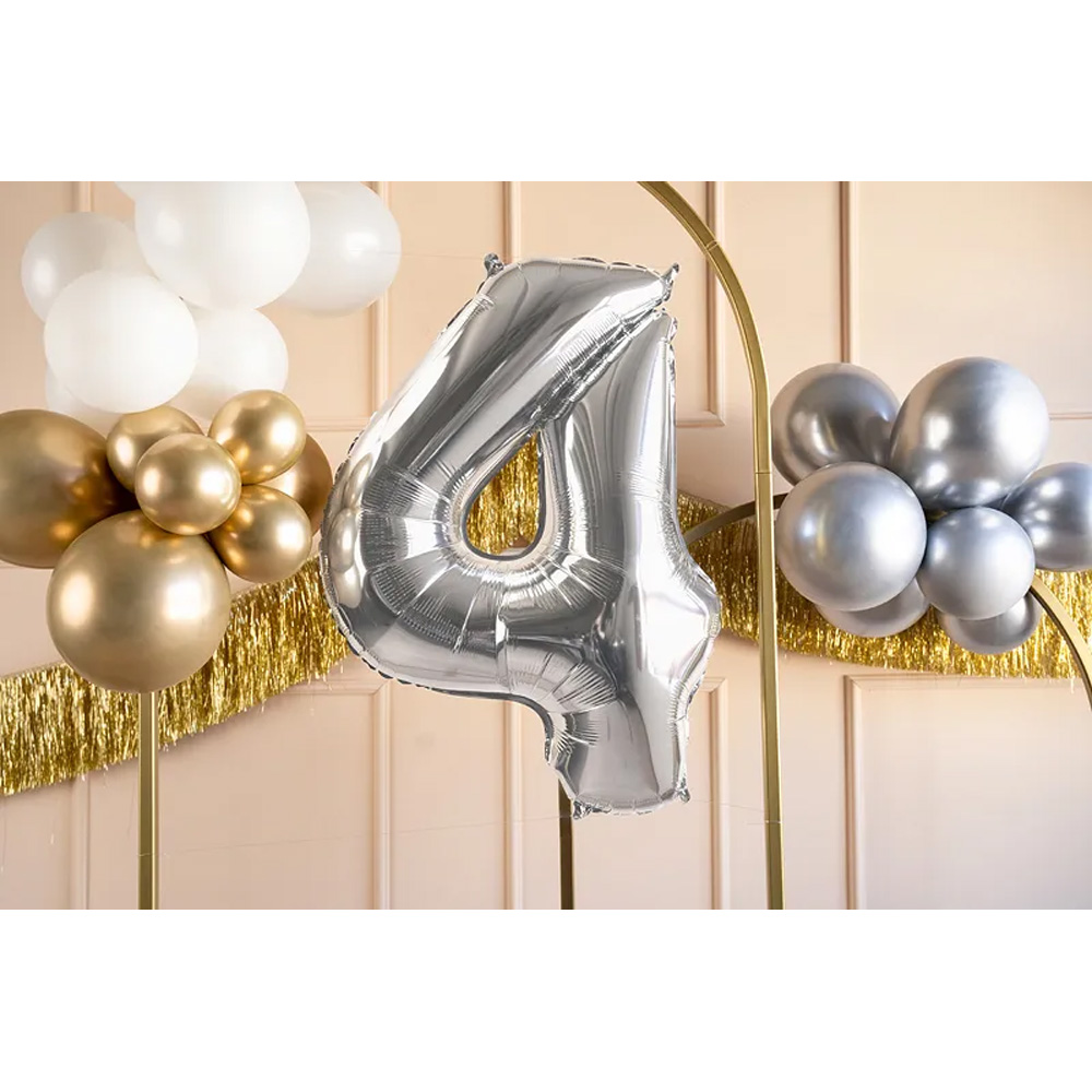 FOIL BALLOON NUMBER METALLIC SILVER 72CM - Image 8