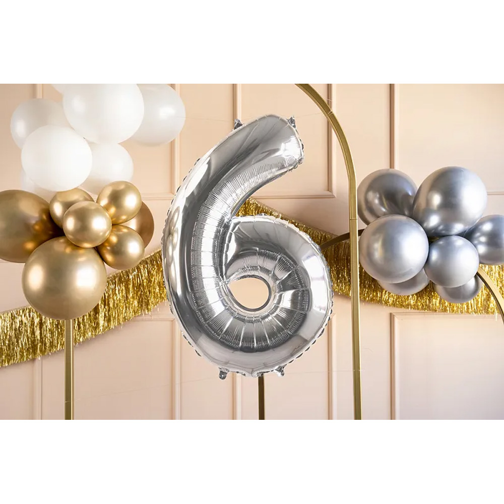 FOIL BALLOON NUMBER METALLIC SILVER 72CM - Image 12