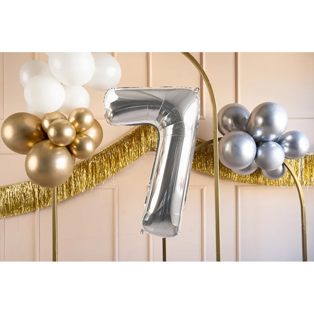 FOIL BALLOON NUMBER METALLIC SILVER 72CM - Image 14