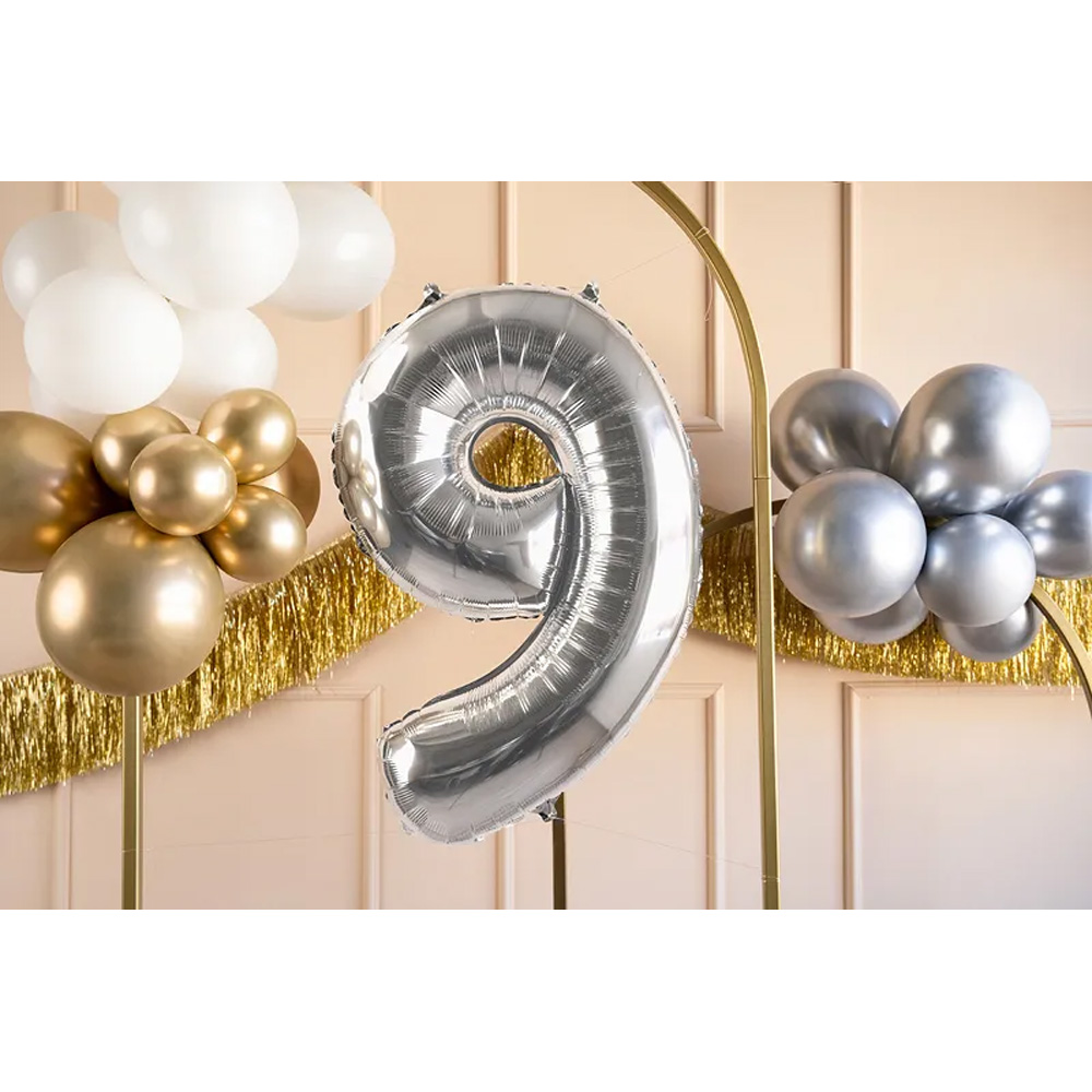 FOIL BALLOON NUMBER METALLIC SILVER 72CM - Image 18