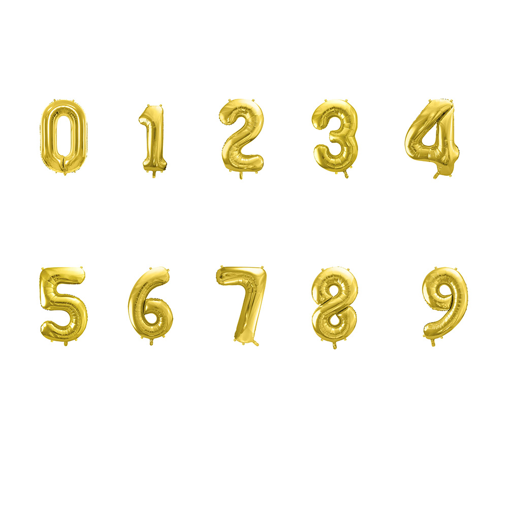 FOIL BALLOON NUMBER METALLIC LIGHT GOLD 72CM