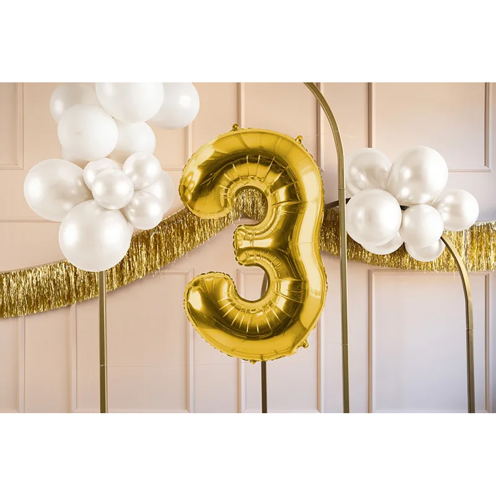 FOIL BALLOON NUMBER METALLIC LIGHT GOLD 72CM - Image 6