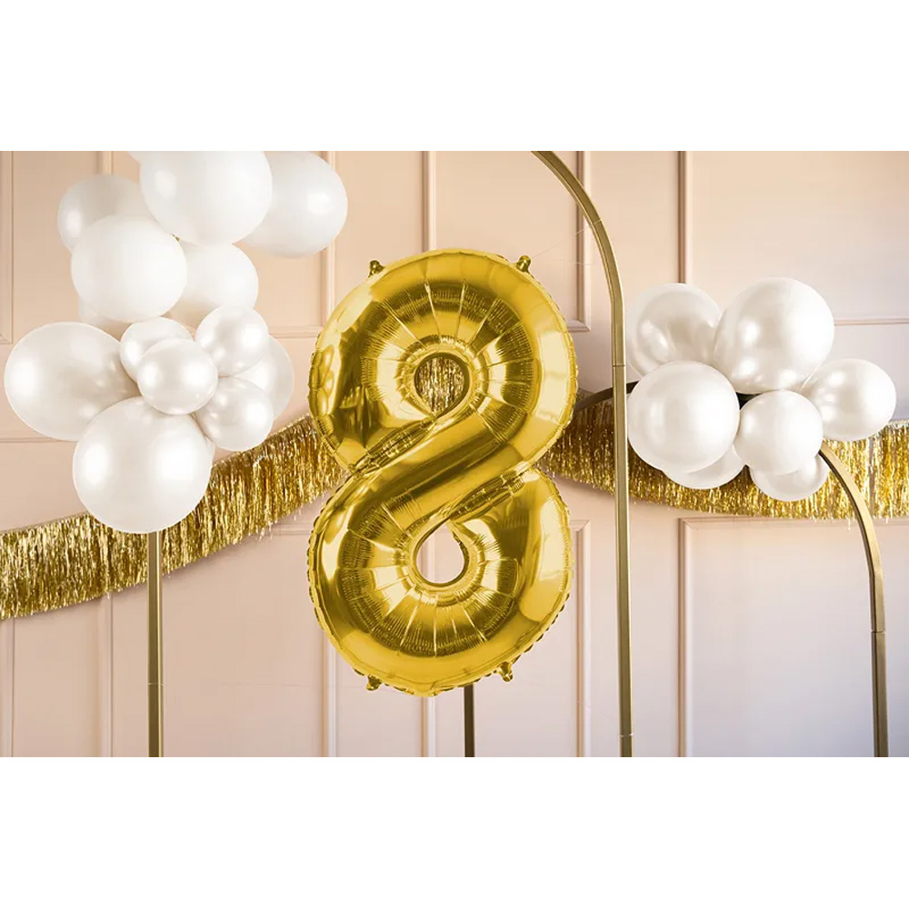 FOIL BALLOON NUMBER METALLIC LIGHT GOLD 72CM - Image 16
