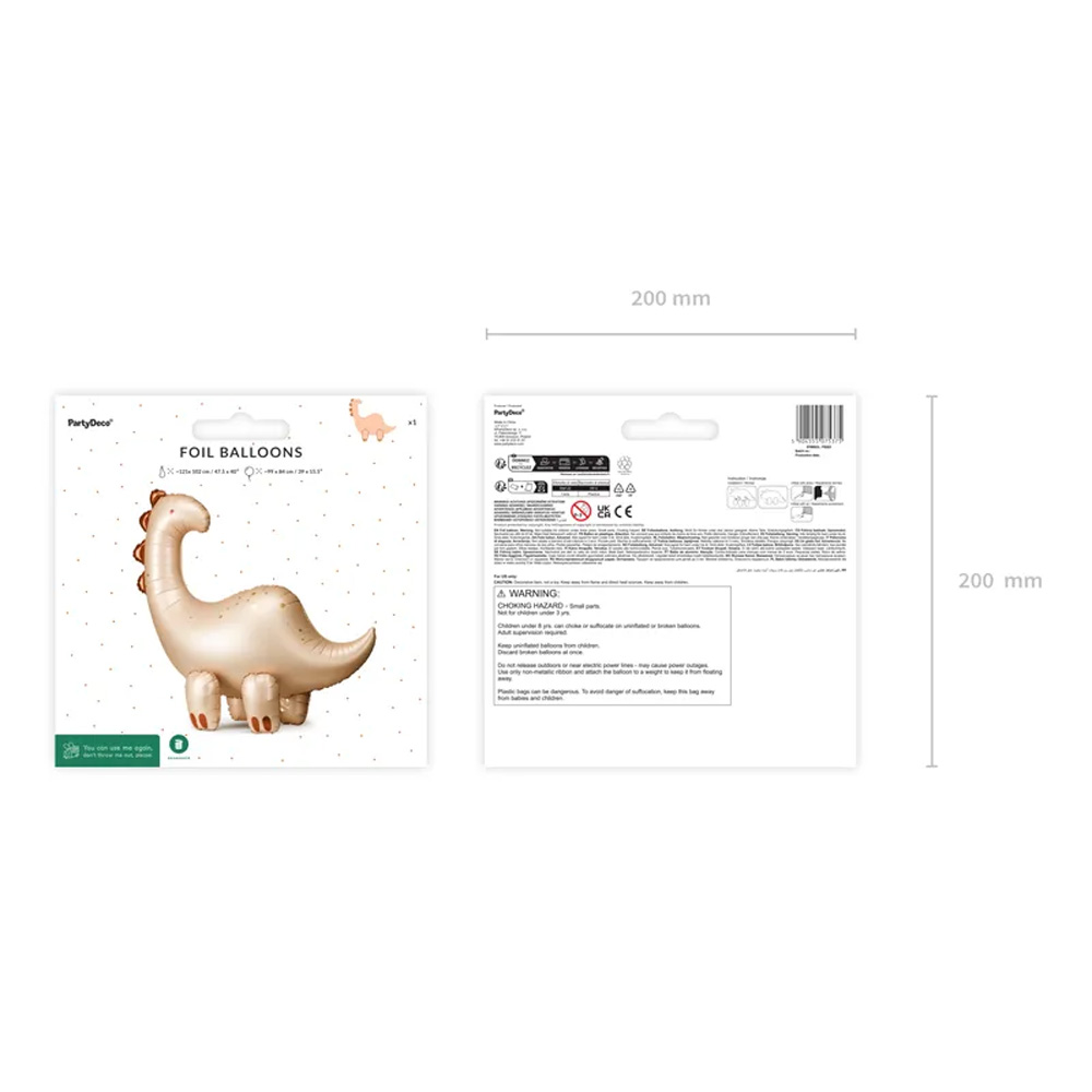 STANDING FOIL BALLOON BRONTOSAURUS 91X85CM - Image 5
