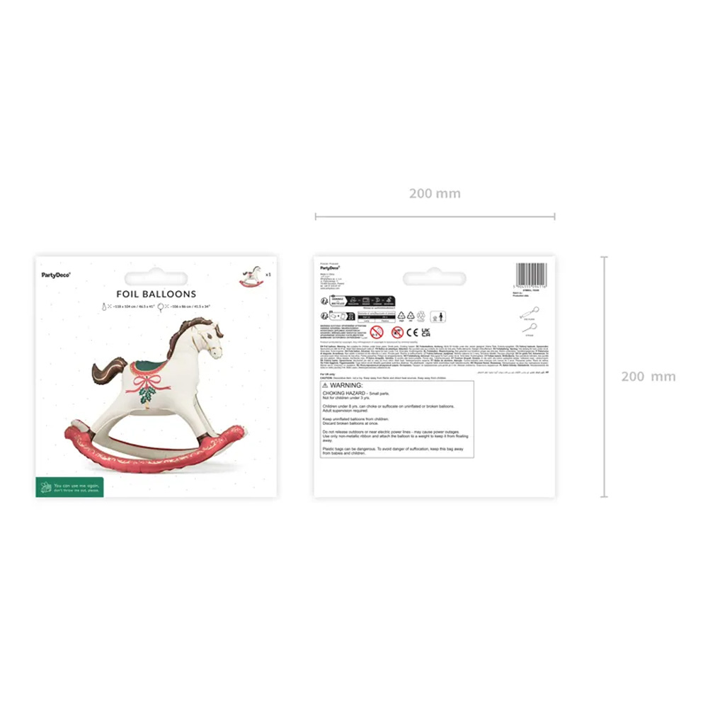 FOIL BALLOON CHRISTMAS ROCKING HORSE118X104CM - Image 4