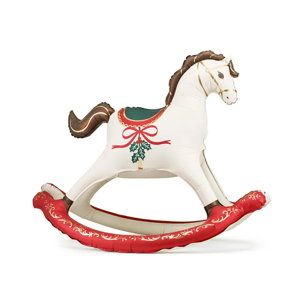 FOIL BALLOON CHRISTMAS ROCKING HORSE118X104CM