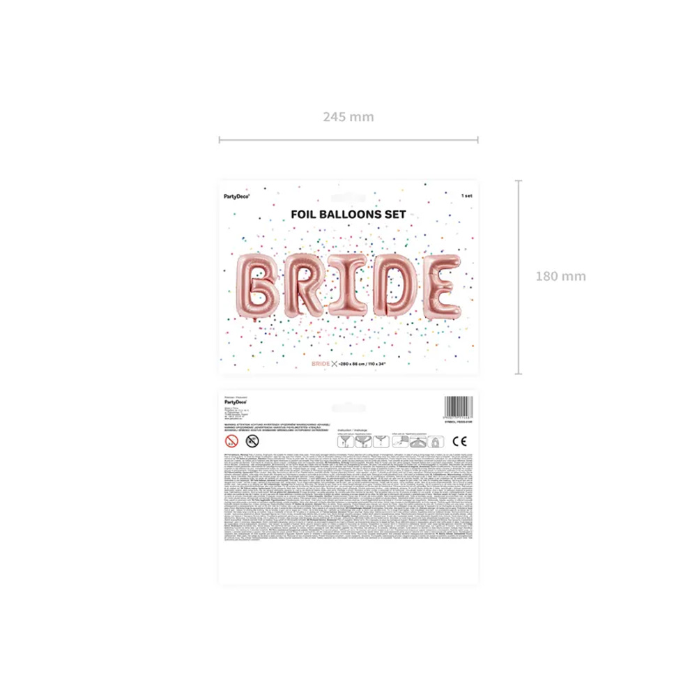FOIL BALLOON BRIDE ROSE GOLD 280X86CM - Image 4