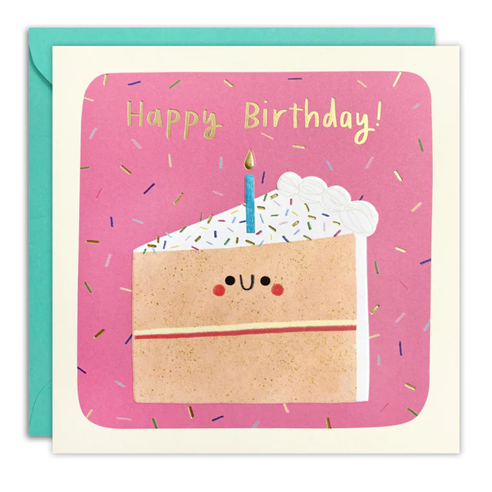 BIRTHDAY CAKE SLICE SQUARE PEG CARD