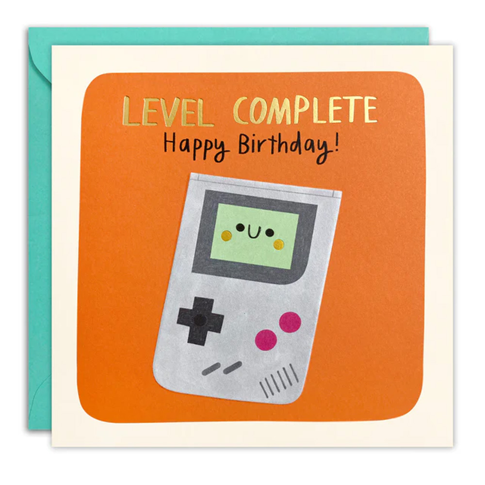 LEVEL COMPLETE BIRTHDAY SQUARE PEG CARD