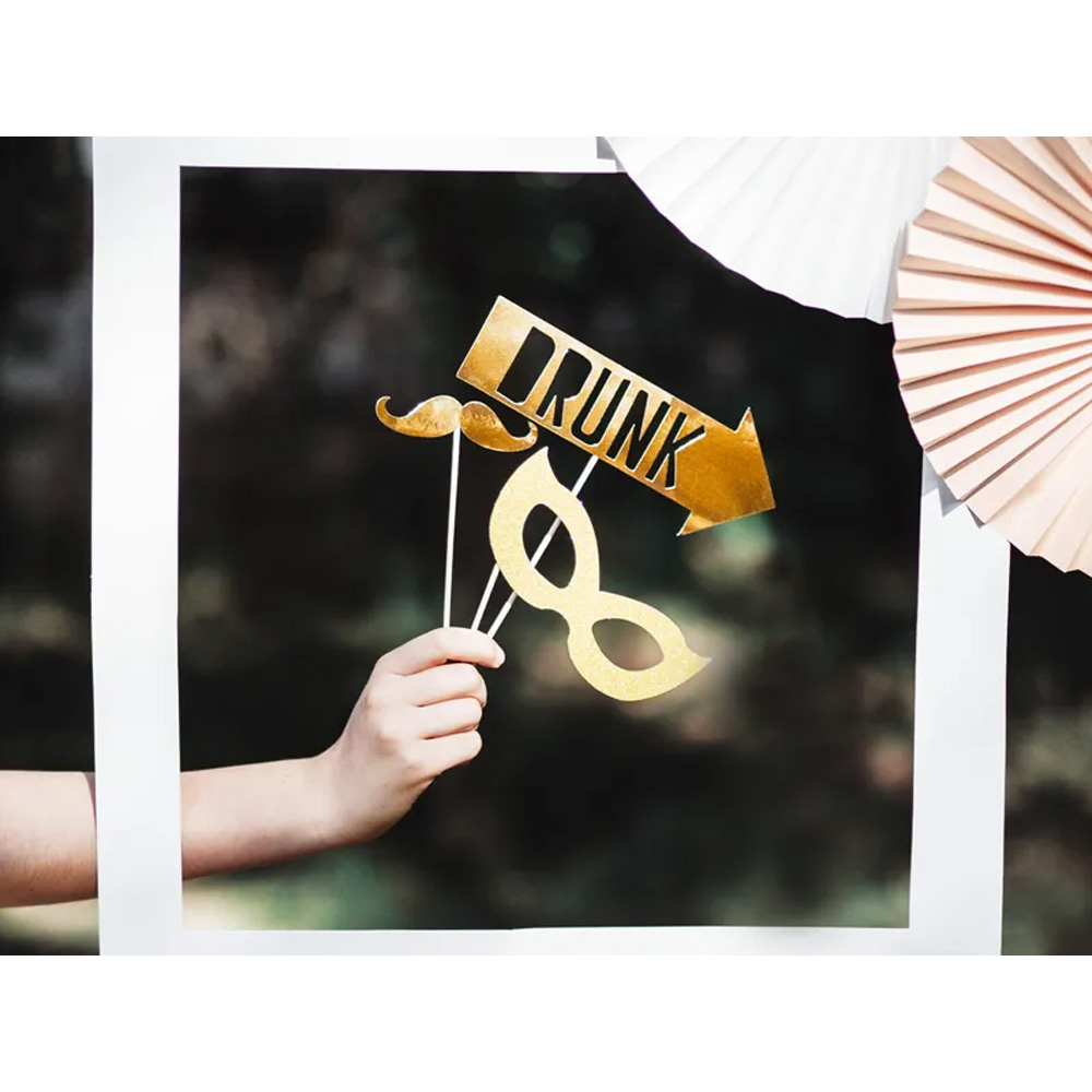 PHOTO PROPS LETS CELEBRATE GOLD 21-42CM 8PCS - Image 7